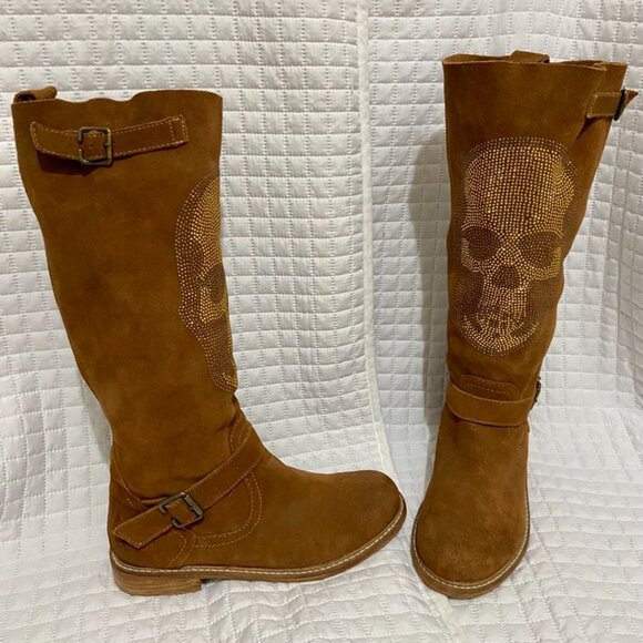ZIGI Girl- Suede Skull Moto Boots - Picture 5 of 6